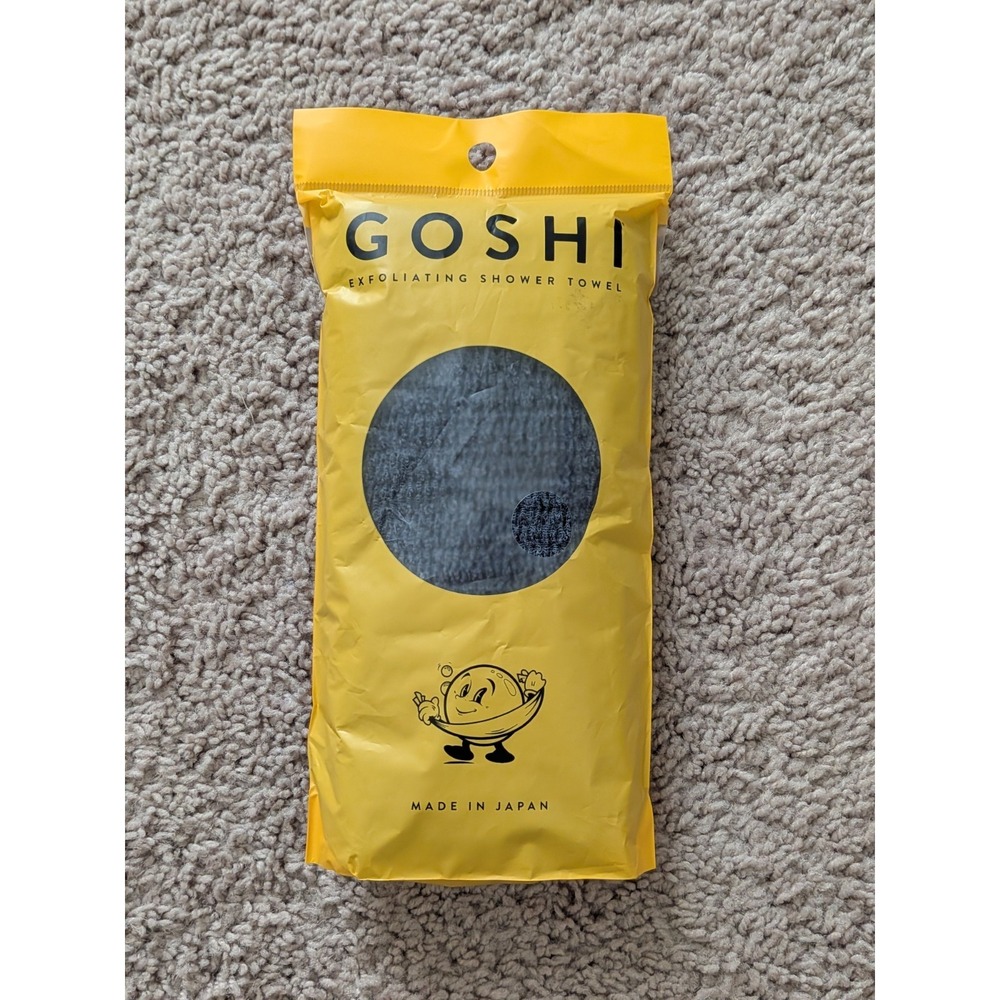 Goshi Exfoliating Shower Towel Nylon Gray Made in Japan NWT